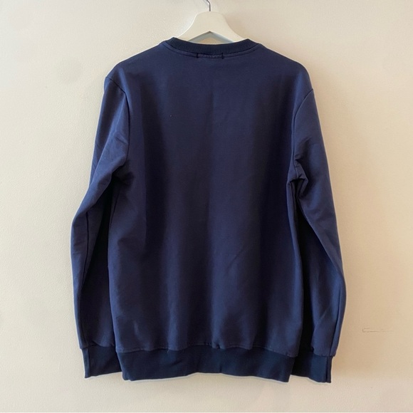 Vintage Burberry Blue Spellout Pullover Sweater Sweatshirt Top Men’s Size Large - Picture 4 of 11